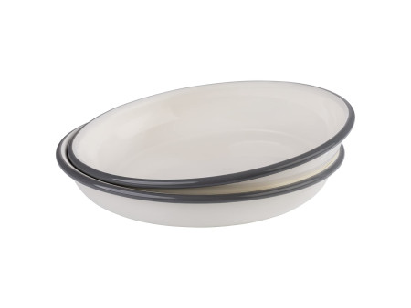 APS Assiette creuse émaillée, diamètre: 220 mm, set de 2