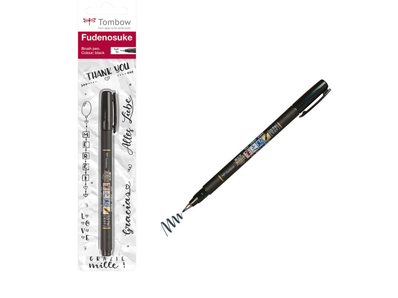 TOMBOW Crayon de calligraphie Fudenosuke, noir