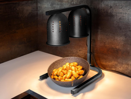 APS Lampe chauffante avec 2 lampes infrarouges, noir