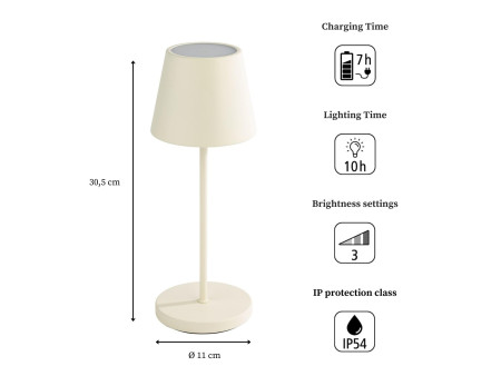 APS Lampe de bureau rechargeable à LED MERLE, blanc