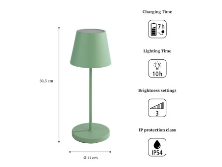APS Lampe de bureau rechargeable à LED MERLE, menthe