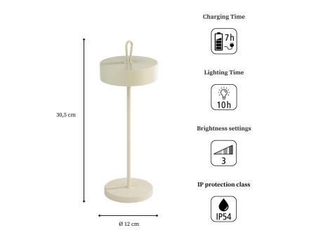 APS Lampe de bureau rechargeable à LED CLEO, blanc