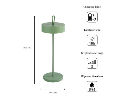 APS Lampe de bureau rechargeable à LED CLEO, menthe