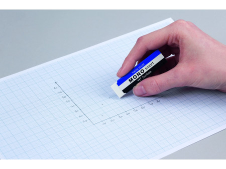 Tombow Gomme en plastique 'MONO smart', extra mince, blanc