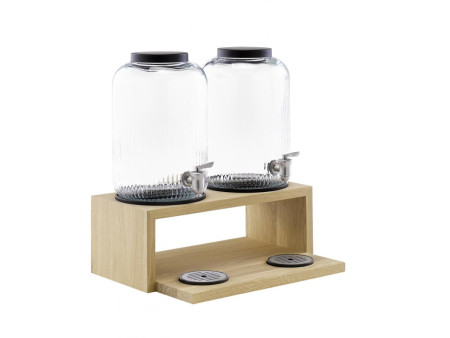 APS Distributeur à boisson VALO, 2 x 7 ml, verre/chêne