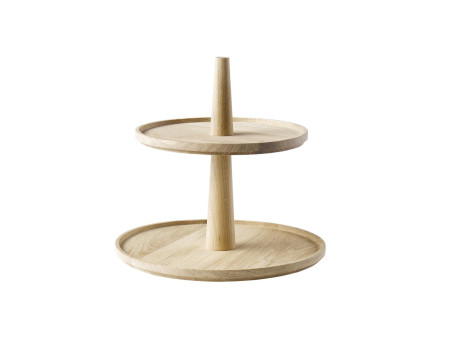 APS Étagère VALO, 2 étages, rond, hauteur: 280 mm, chêne