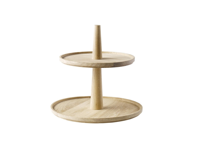 APS Étagère VALO, 2 étages, rond, hauteur: 280 mm, chêne