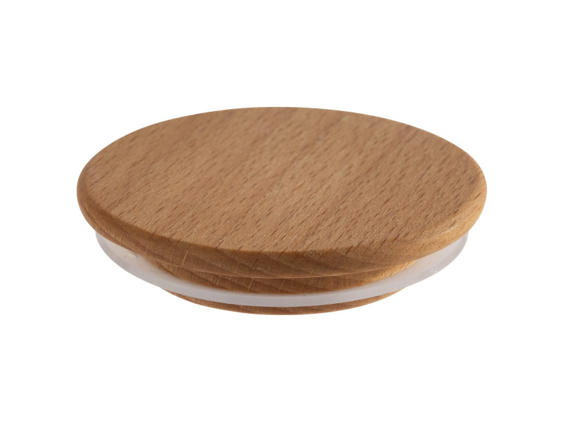 APS Couvercle pour bocal Weck, bois de hêtre, set de 12