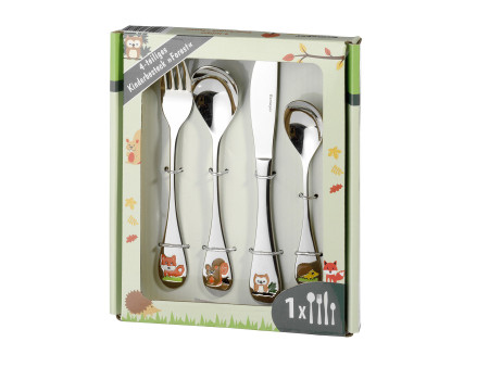 Esmeyer Couverts pour enfants FOREST, 4 pièces, inox 18/10