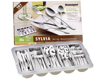 Esmeyer Couverts SYLVIA, 181 pièces, en inox chromé