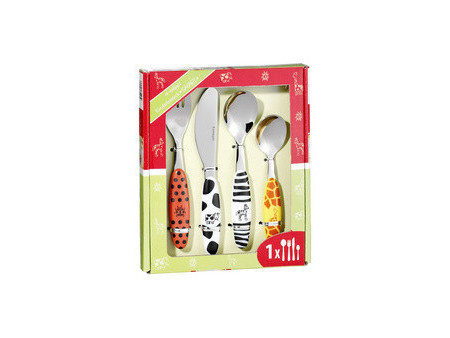 Esmeyer Couverts pour enfants SAFARI, 4 pièces, inox 18/0