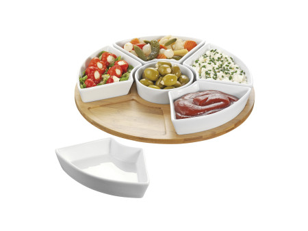 Esmeyer Set de service SUSAN, en bois/porcelaine, 7 pièces