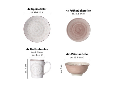 Ritzenhoff & Breker Service de vaisselle VALENCIA, 16 pièces