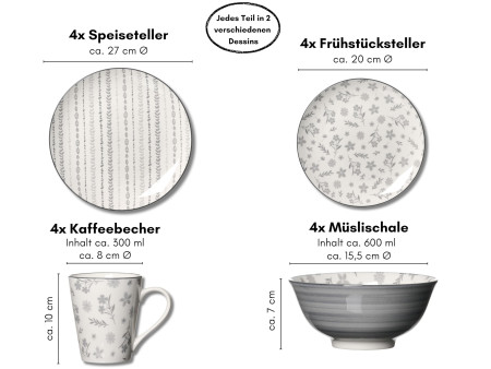 Ritzenhoff & Breker Service de vaisselle SENDAI, 16 pièces