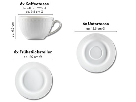 Ritzenhoff & Breker Service à café SOFIA, 18 pièces