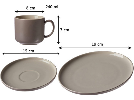 Ritzenhoff & Breker Service à café JASPER, 12 pièces, taupe