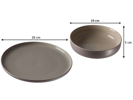 Ritzenhoff & Breker Service de table JASPER, 8 pièces, taupe