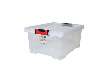 EDA Boîte de rangement CLiPSTOCK, 30 litres, PP, transparent