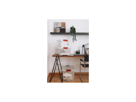 EDA Boîte de rangement CLiPSTOCK, 75 litres, PP, transparent