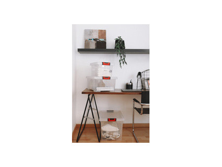 EDA Boîte de rangement CLiPSTOCK, 75 litres, avec roulettes