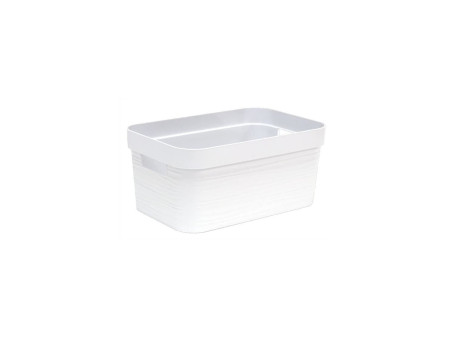 EDA Boîte de rangement STONE, 6 litres, PP, blanc