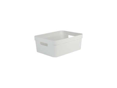 EDA Boîte de rangement STONE, 12 litres, PP, blanc