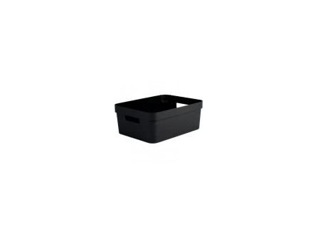 EDA Boîte de rangement STONE, 12 litres, PP, noir