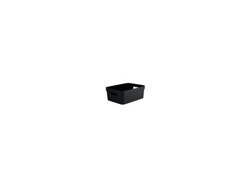 EDA Boîte de rangement STONE, 12 litres, PP, noir