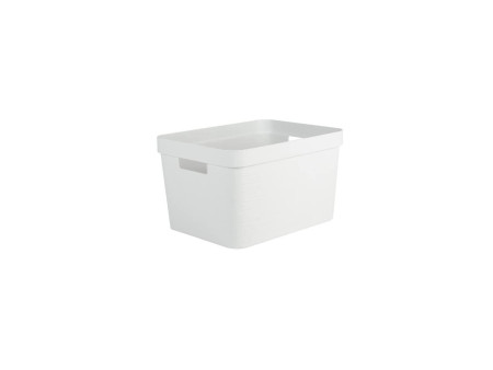 EDA Boîte de rangement STONE, 18 litres, PP, blanc
