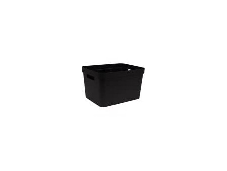 EDA Boîte de rangement STONE, 30 litres, PP, noir
