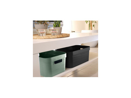 EDA Boîte de rangement STONE, 30 litres, PP, vert laurier