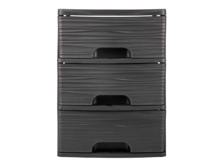 EDA Module de classement STONE, A4, 3 tiroirs, PP, noir