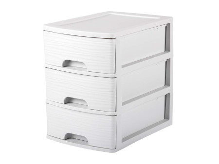 EDA Module de classement STONE, A4, 3 tiroirs, PP, blanc