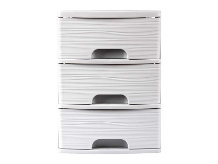 EDA Module de classement STONE, A4, 3 tiroirs, PP, blanc