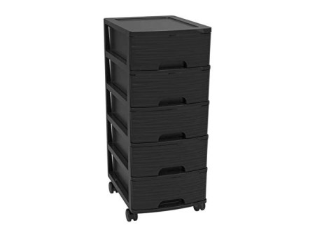 EDA Module de classement STONE, A4, 5 tiroirs, PP, noir