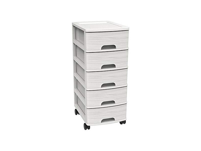 EDA Module de classement STONE, A4, 5 tiroirs, PP, blanc