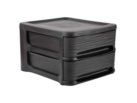 EDA Module de classement STONE, 2 tiroirs, PP, noir