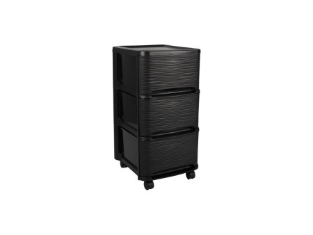EDA Module de classement STONE, 3 tiroirs, PP, noir