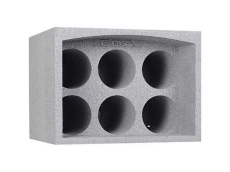 EDA Porte-bouteilles, pour 6 bouteilles, polystyrène, gris
