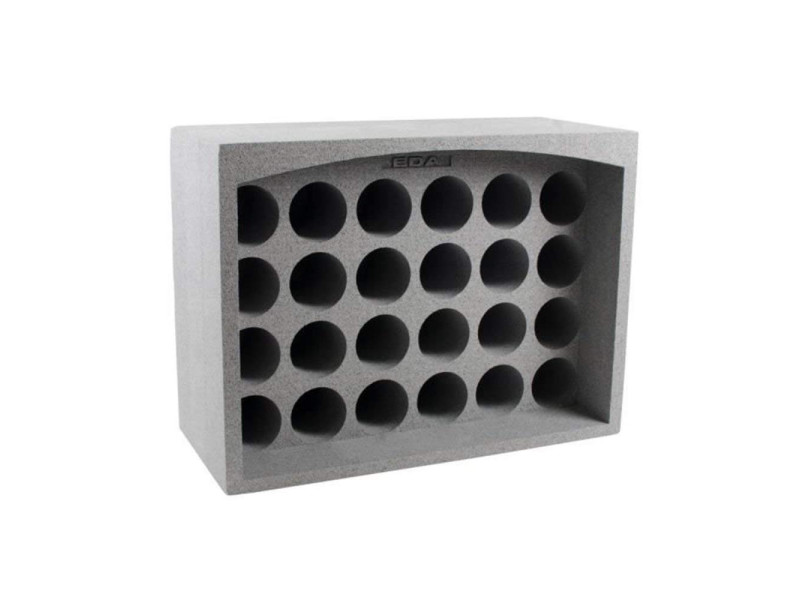 EDA Porte-bouteilles, pour 24 bouteilles, polystyrène, gris