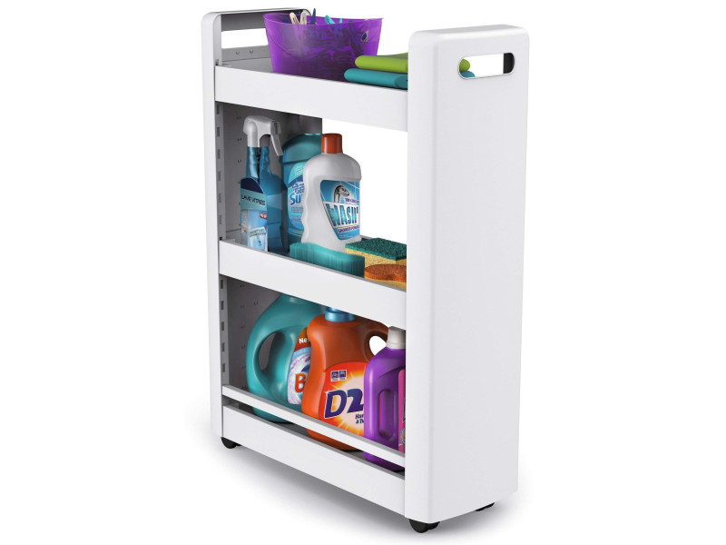 EDA Desserte mobile MOBILO, 3 tablettes, PP, blanc