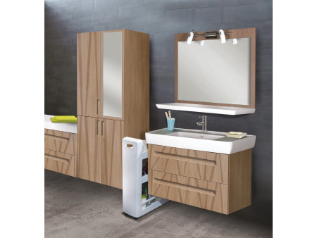 EDA Desserte mobile MOBILO, 3 tablettes, PP, blanc