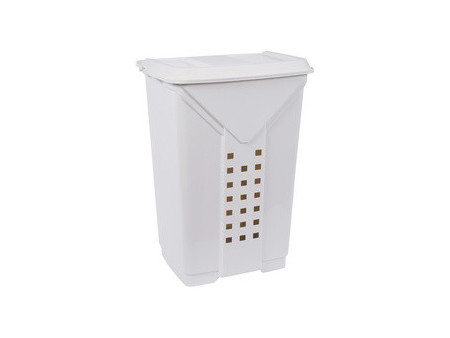 EDA Panier à linge PRIMA, avec couvercle, 60 L, blanc