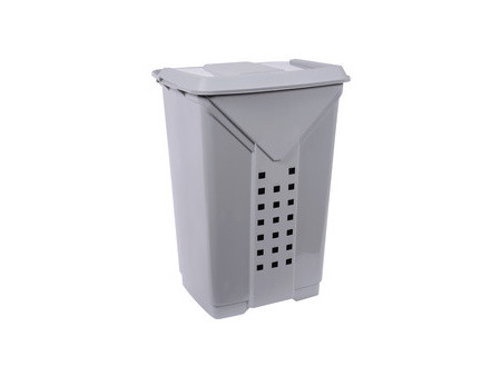 EDA Panier à linge PRIMA, avec couvercle, 60 L, blanc