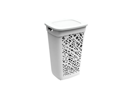 EDA Panier à linge ALMERIA, avec couvercle, 60 L, blanc