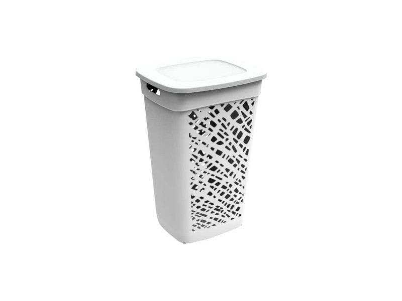 EDA Panier à linge ALMERIA, avec couvercle, 60 L, blanc
