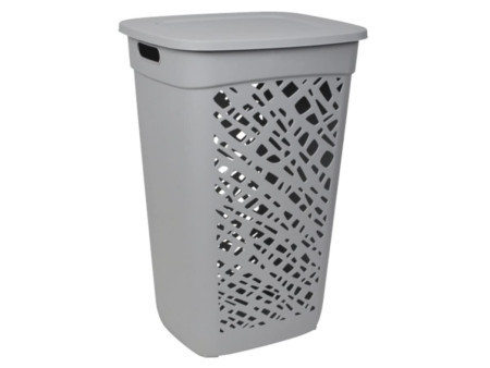 EDA Panier à linge ALMERIA, avec couvercle, 60 L, gris