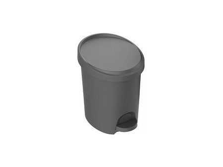 EDA Poubelle cosmétique à pédale Stepy, 6 litres, anthracite