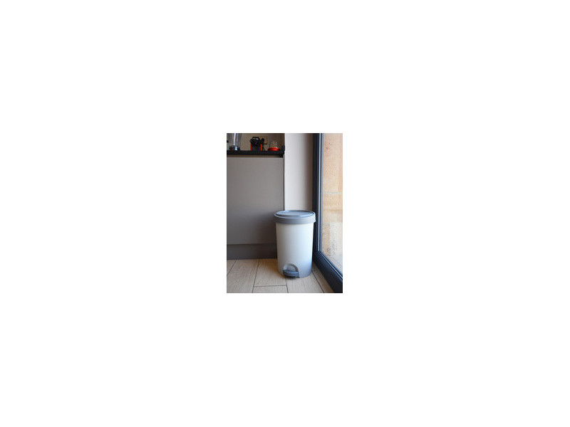 EDA Poubelle à pédale Stepy, 15 litres, PP, gris/anthracite