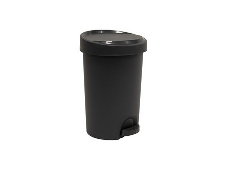 EDA Poubelle à pédale Stepy, 15 litres, PP, gris/anthracite